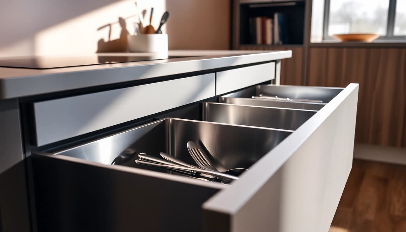 Der Double Wall Drawer System bietet eine elegante Lösung für moderne Küchen mit herausragendem Design und Funktionalität.