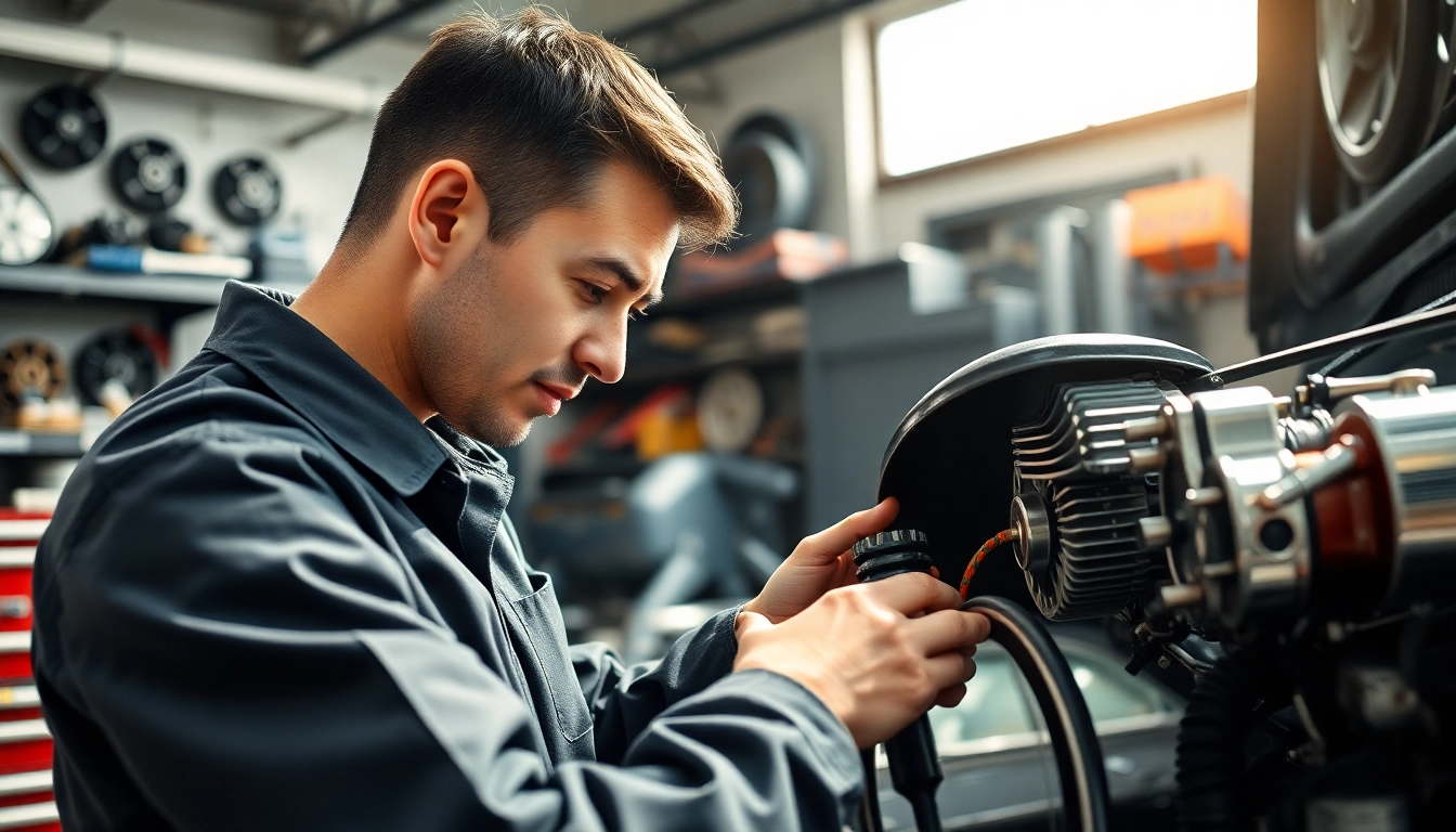 Überprüfung von Auto Kufen im Werkstattbereich mit technischem Fokus.