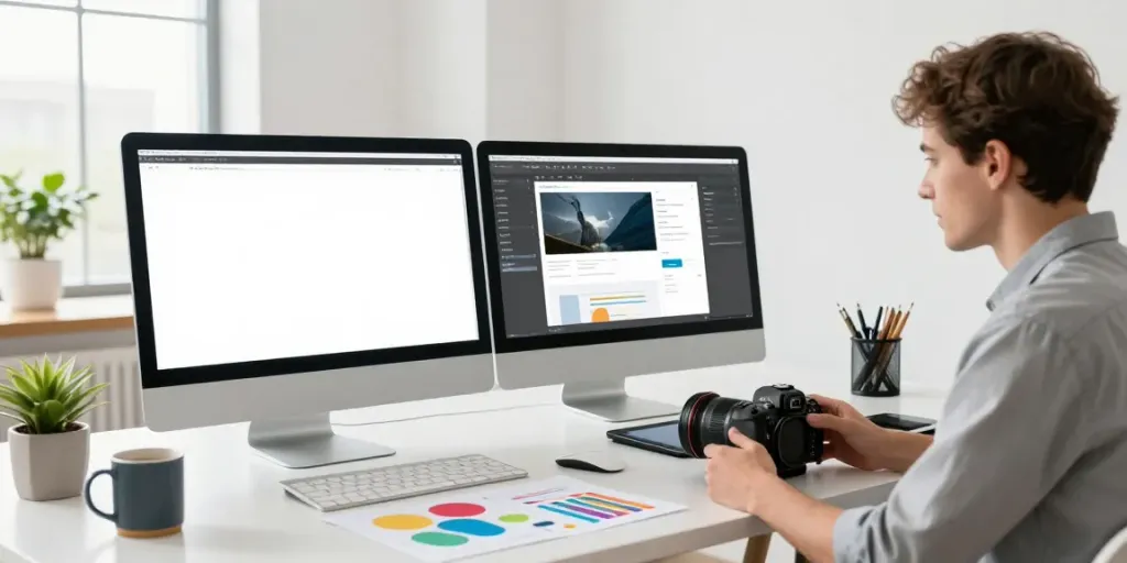 Professioneller Webdesign-Prozess mit Designer und Kunde in Saarland.