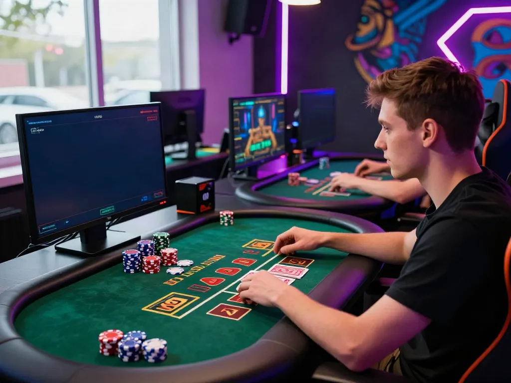 Dynamic Baccarat gaming scene showcasing an engaging online experience with vibrant graphics and modern equipment, highlighting the thrill of XO 88.