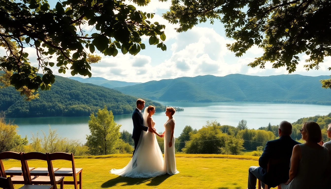 Hochzeitsfotograf Schliersee: Brünett und fröhliches Brautpaar in malerischer Landschaft.