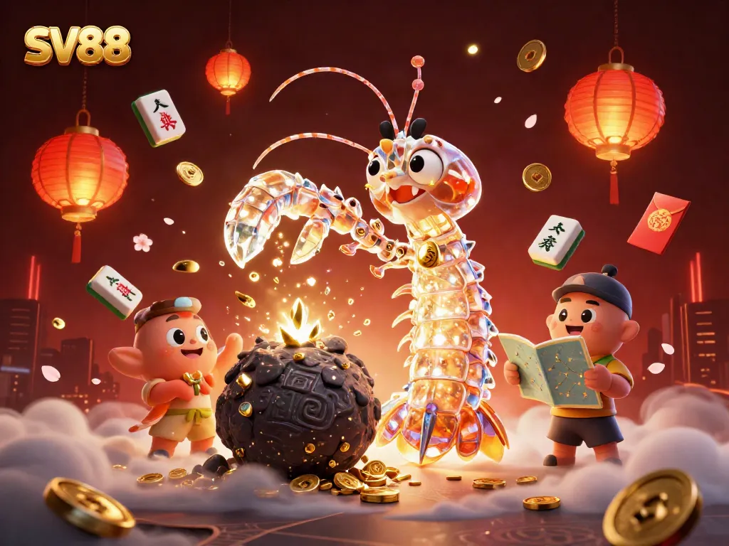 Experience exhilarating gameplay with SV88 in a vibrant, dynamic casino-themed digital illustration featuring exciting characters and vivid elements.
