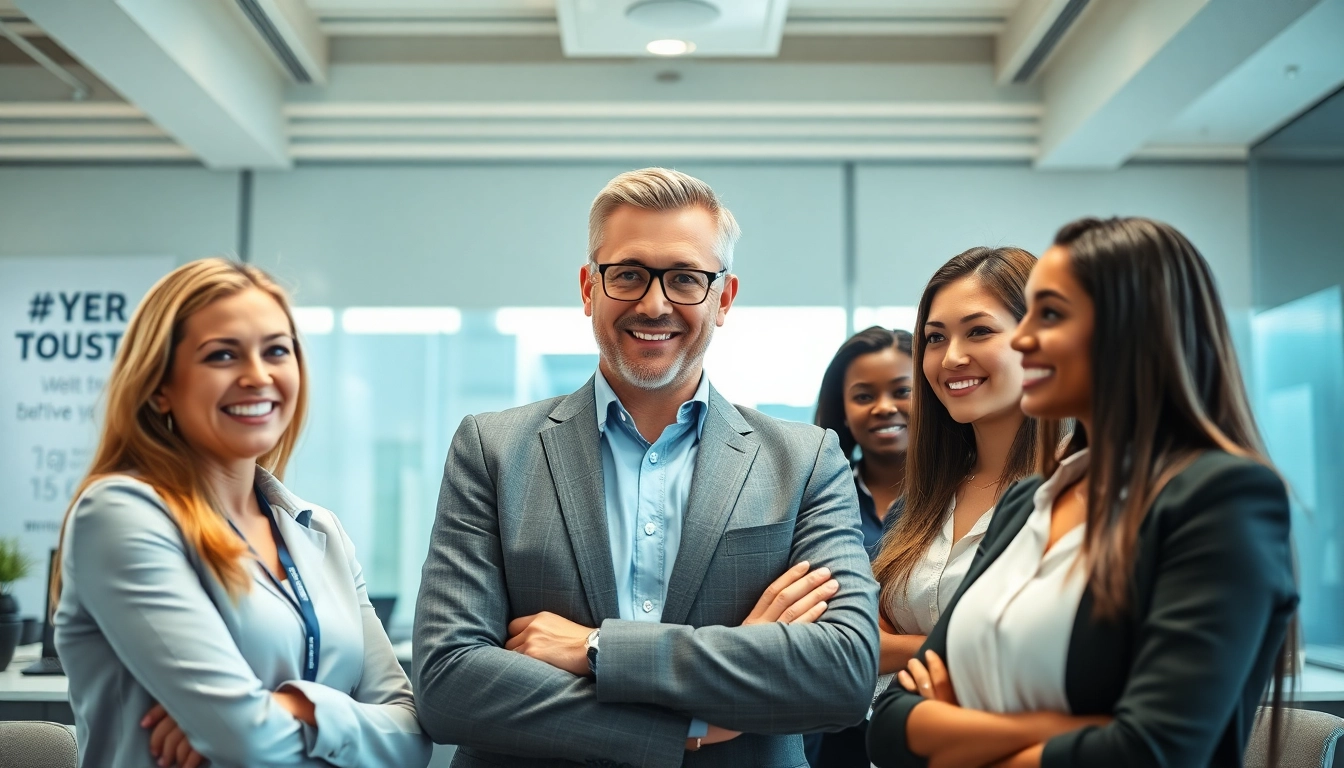 Headhunter IT im Gespräch mit IT-Profis in modernem Büro.