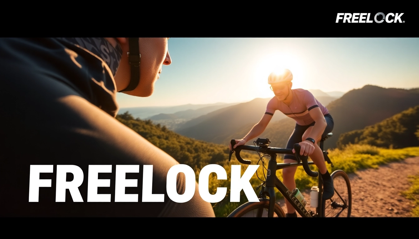 Freelock Ausrüstung in Aktion während einer Radtour für Outdoor-Enthusiasten.