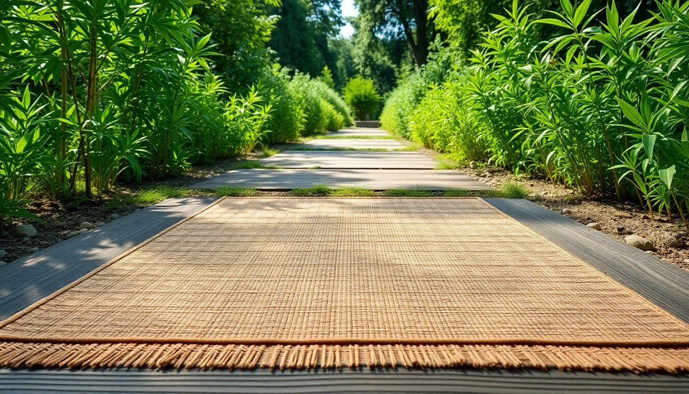 Hanfmatte in einer natürlichen Umgebung, ideal für Entspannung und Outdoor-Aktivitäten.