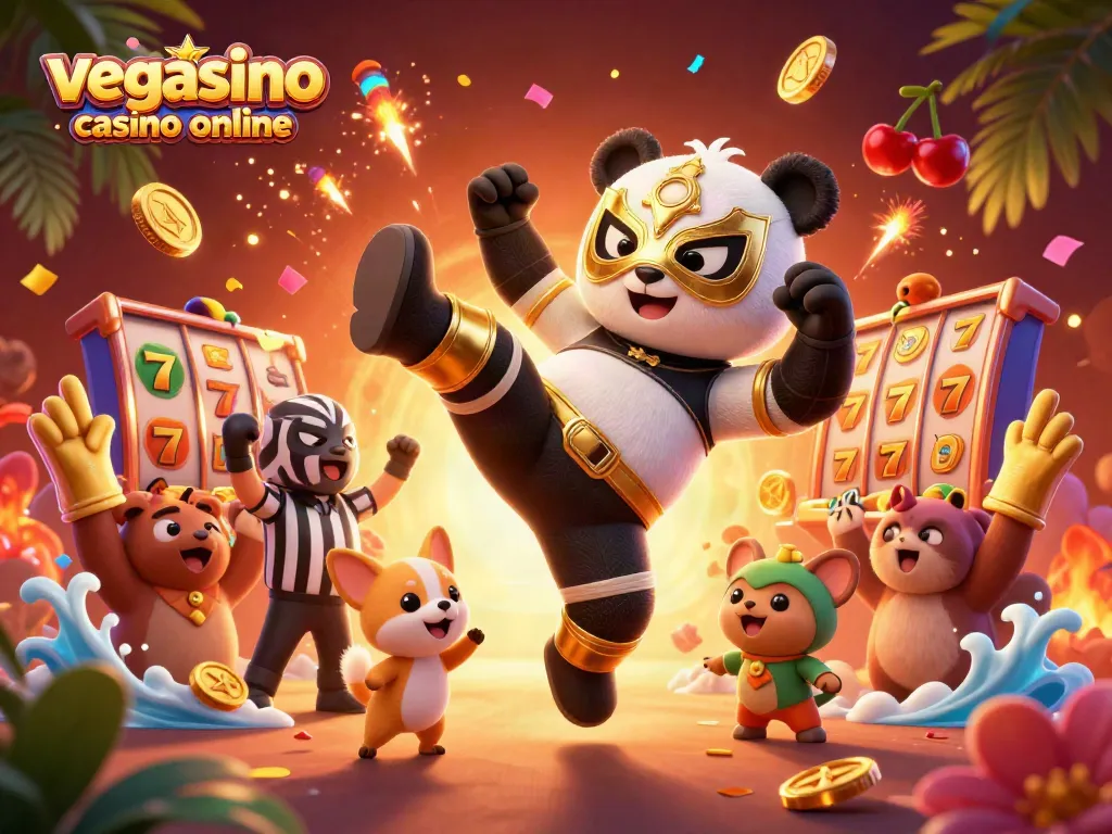 Experience exciting gameplay at vegasino casino online with lively cartoon characters and colorful slot elements.