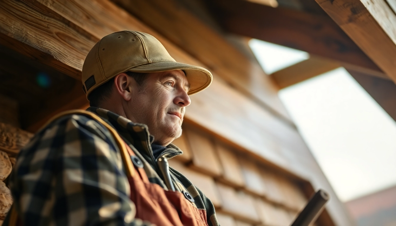 Münster Dachdecker repariert traditionelles Dach mit Ziegeln und Werkzeugen in der Münsterland Region