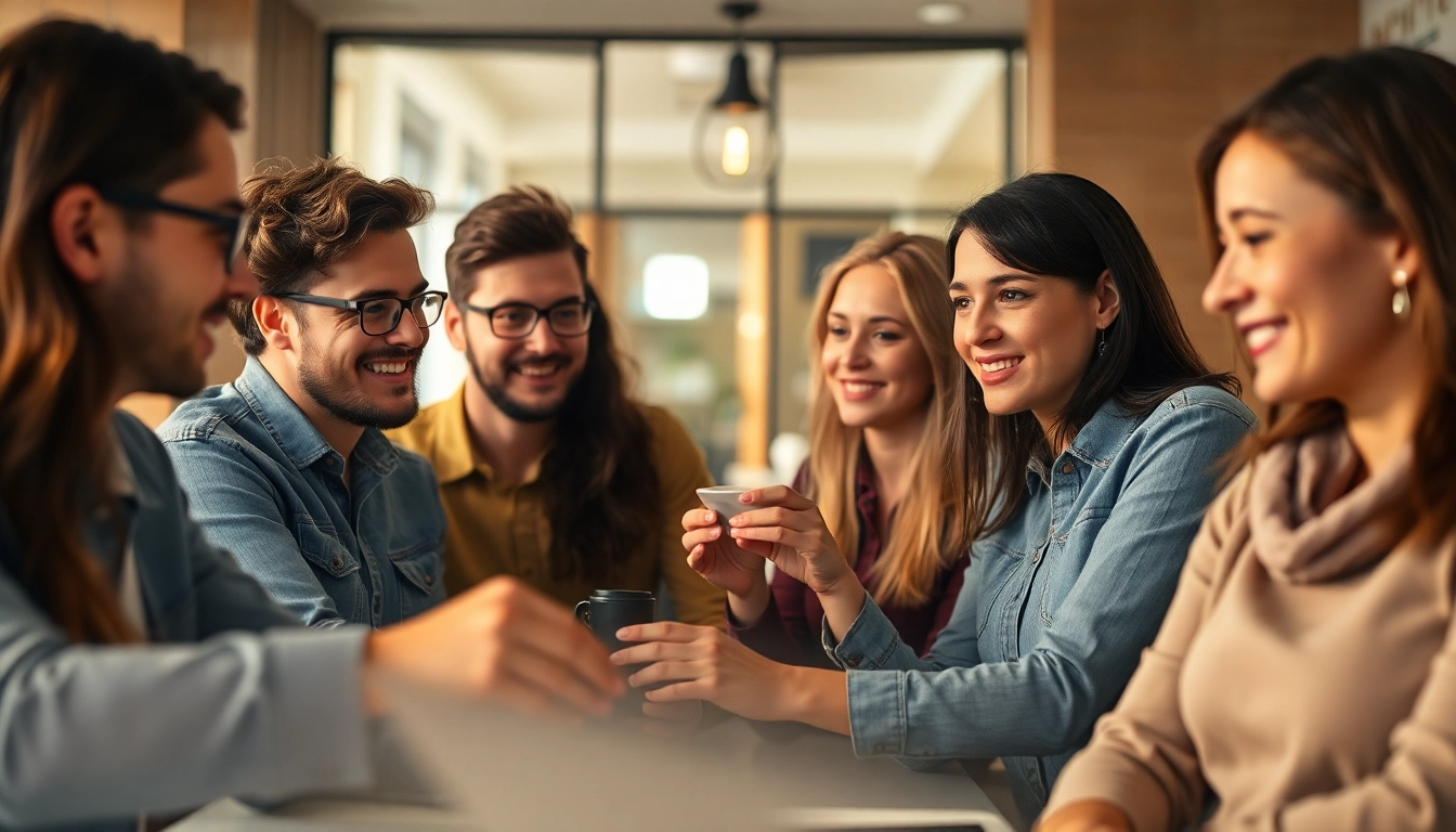 Personen entdecken spannende Stellenangebote in einem modernen Arbeitsumfeld.