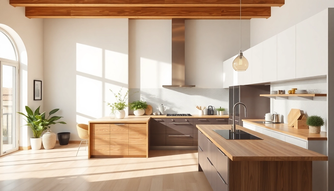 Moderne Küche in einem Hausrenovierungsprojekt mit eleganten Akzenten.