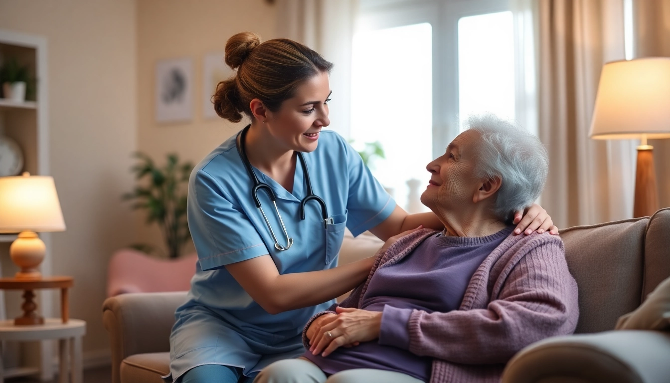 Home nurse aiding a client in Köln, showcasing the support of ambulanter pflegedienst köln.
