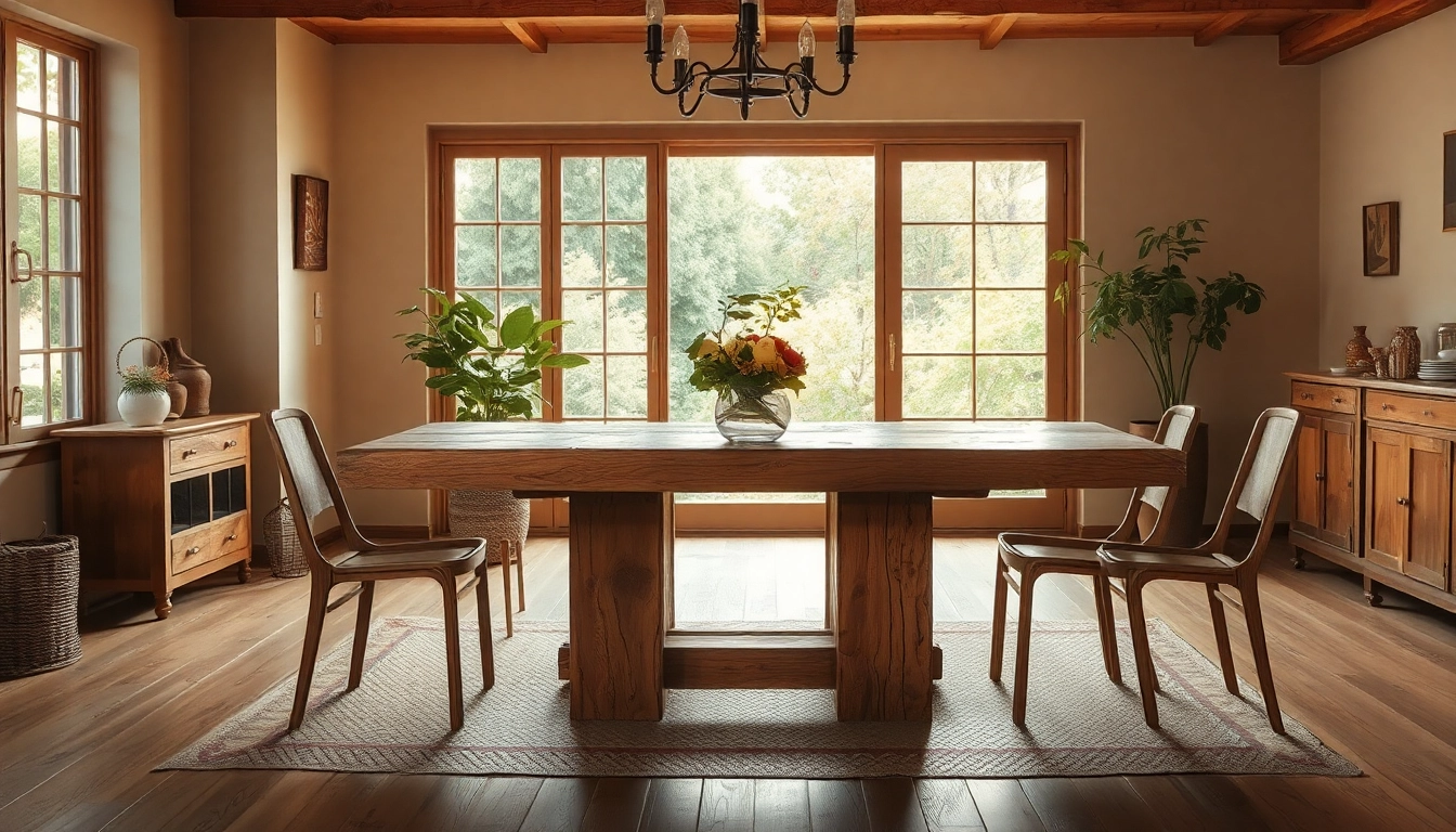 Entdecken Sie den massiven Eiche Esstisch mit Baumkante, der für gemütliche Familienessen konzipiert ist.