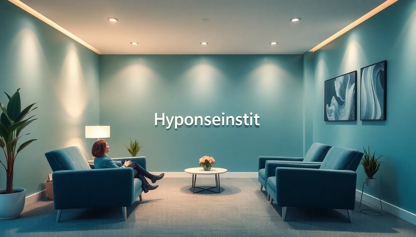 Hypnoseinstitut: Beruhigender Raum mit Therapeut und Klient in entspannter Hypnosesitzung.
