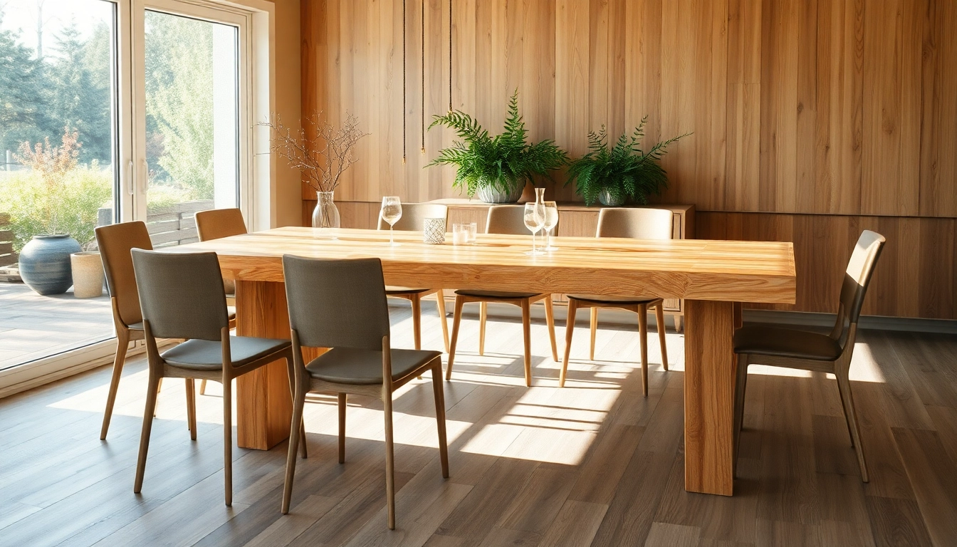Massiver Eiche Esstisch mit Baumkante im modernen Esszimmer, umgeben von stilvollen Stühlen und natürlichem Licht.