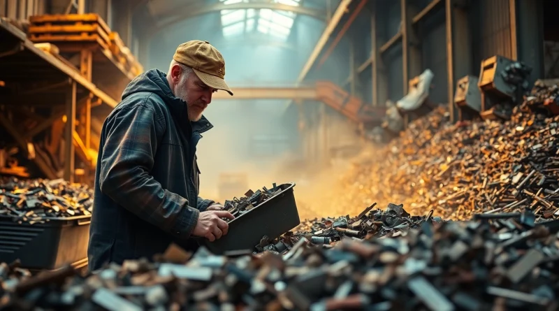 Schrotthändler Duisburg sortiert Altmetalle sorgfältig für das Recycling.