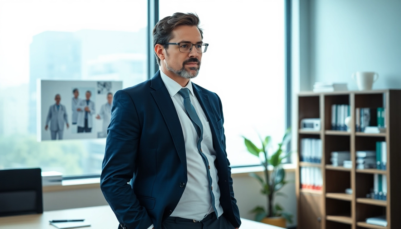 Headhunter Gesundheitswesen arbeitet im Büro, um qualifiziertes Personal zu rekrutieren.