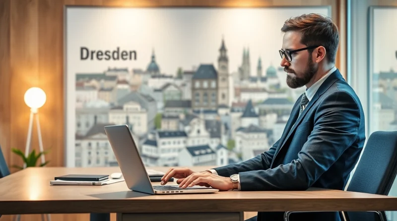 Headhunter Dresden analysiert Kandidaten in einem modernen Büroambiente.