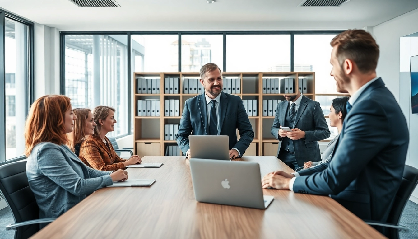 Headhunter Saarbrücken führen Professionalgespräche in modernem Büro.