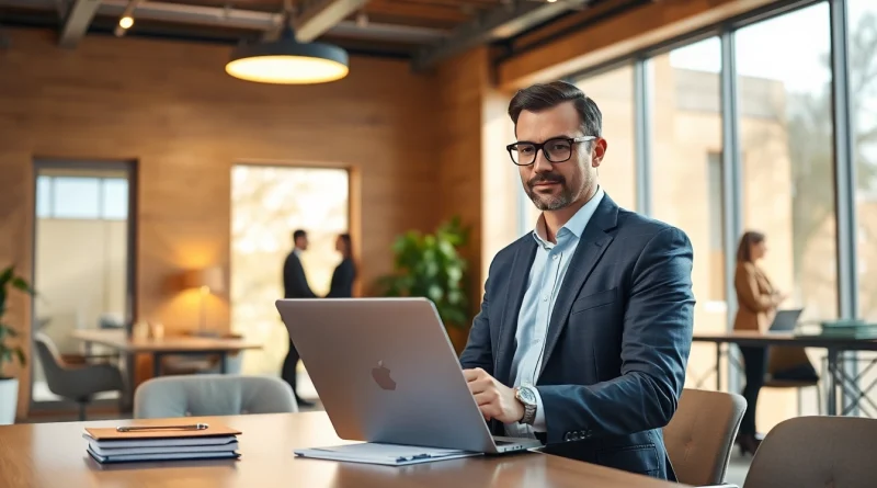 Professioneller Headhunter IT arbeitet konzentriert in modernem Büro mit natürlichem Licht.