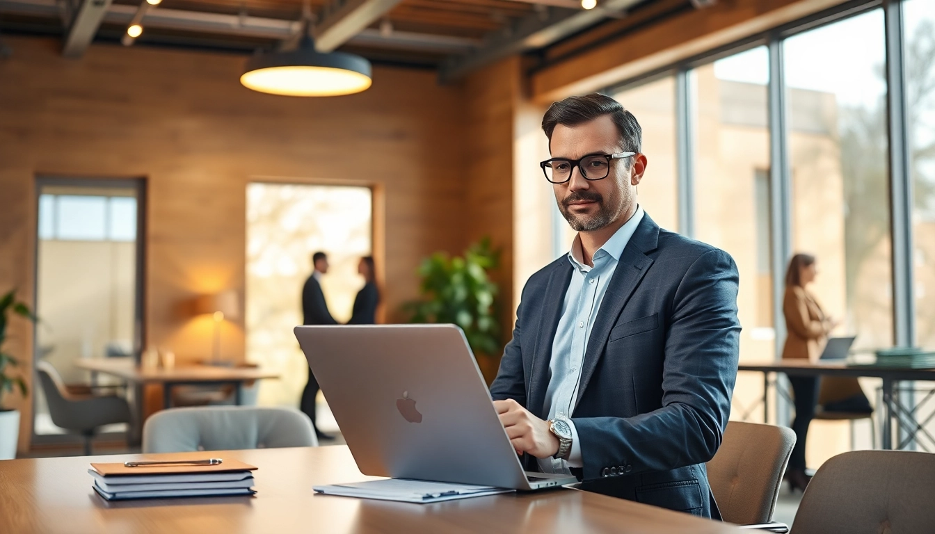 Professioneller Headhunter IT arbeitet konzentriert in modernem Büro mit natürlichem Licht.