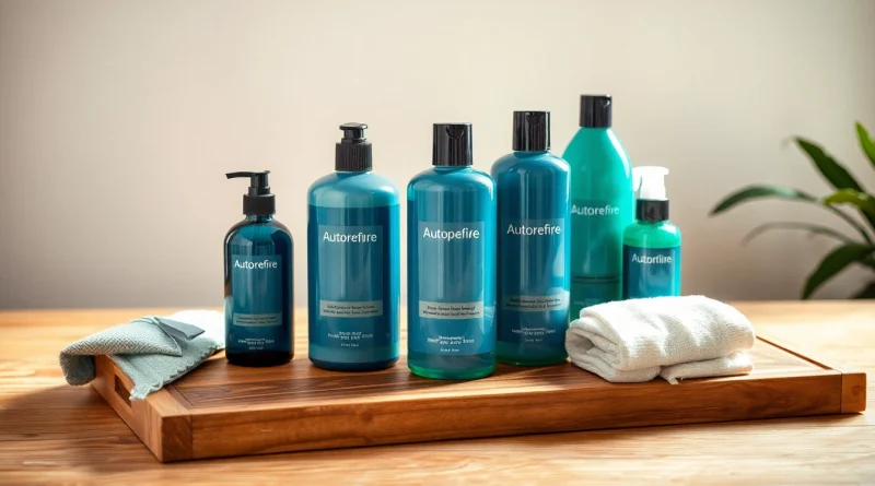 Entdecke hochwertige Autopflege Produkte in einem stilvollen Set auf einem Holztisch, perfekt für Fahrzeugliebhaber.