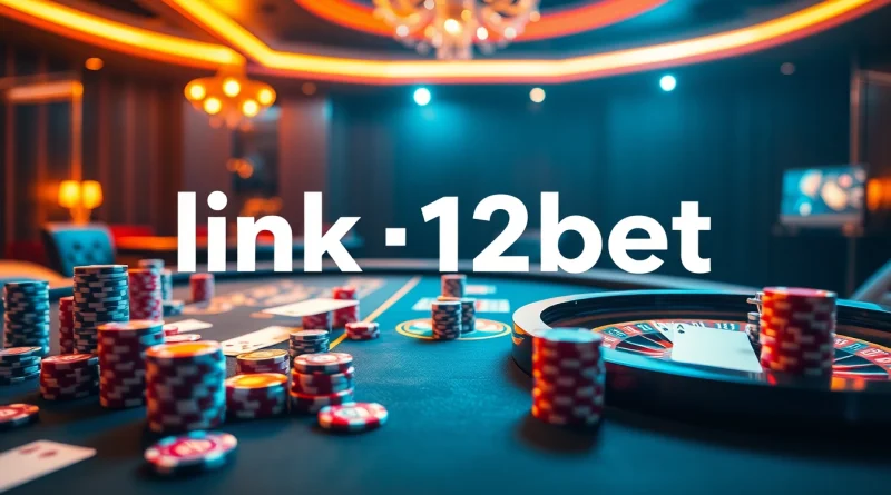 Experience the thrilling atmosphere of 12Bet's online casino with vibrant gaming elements and luxury.