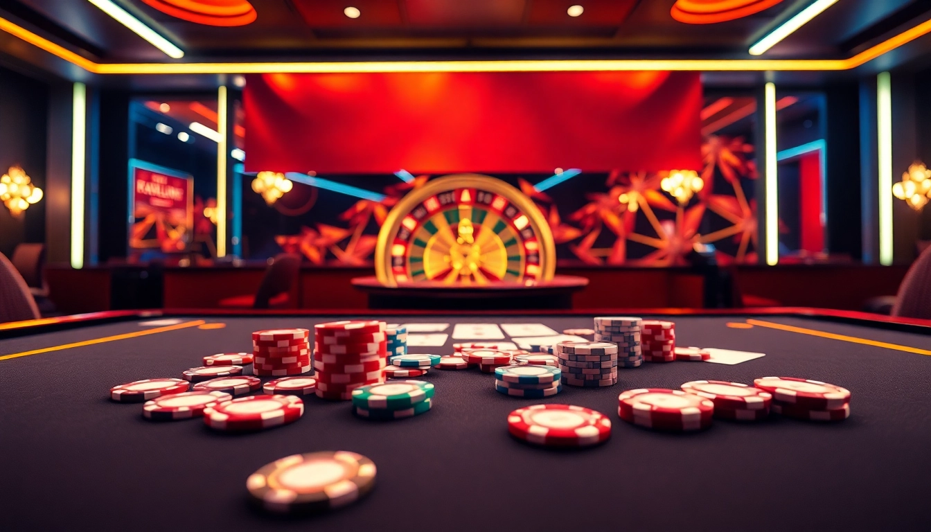 Engage in exciting online gambling action at https://rr88rd.com/ with vibrant poker chips and cards.