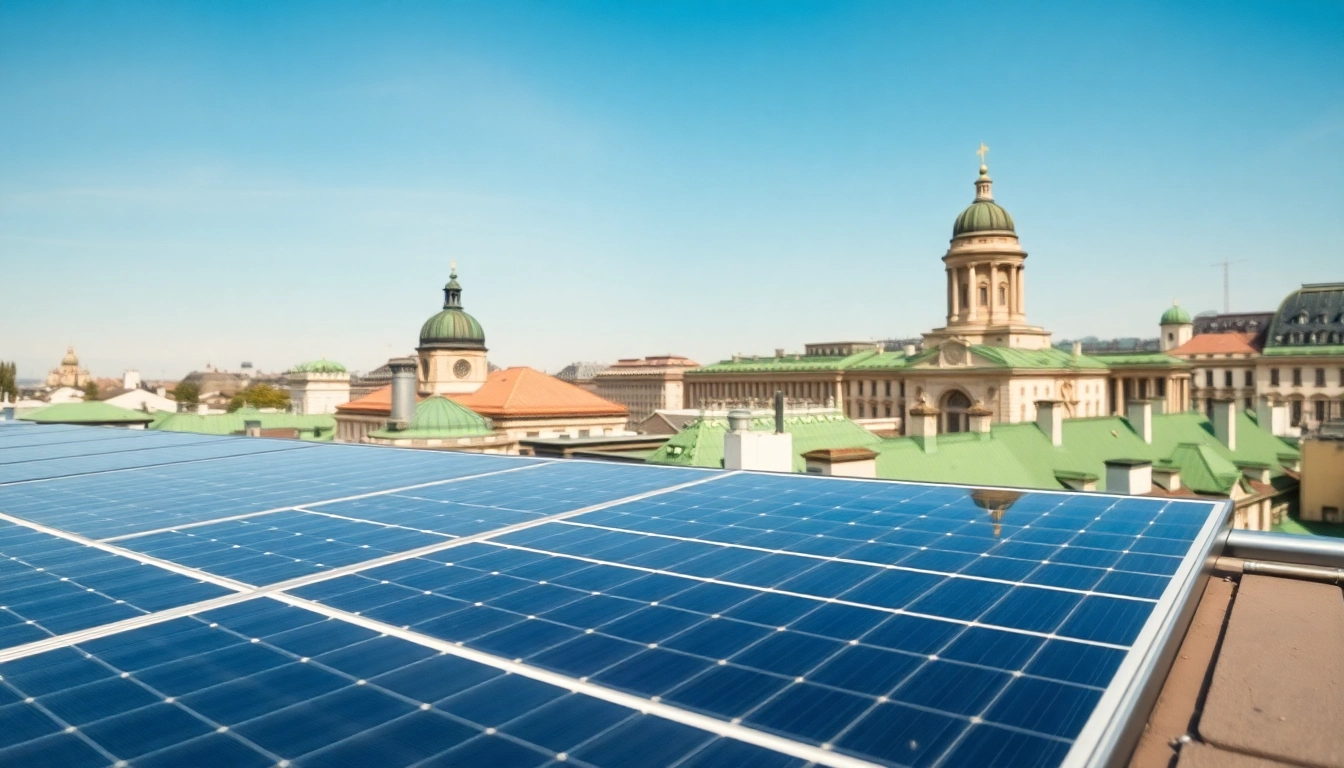 Solar Wien zeigt innovative Solarpanel-Installationen auf modernen Dächern in Wien.