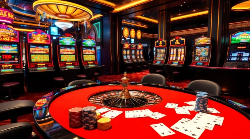 Experience premium gaming excitement at 88i nhà cái, showcasing a sophisticated casino scene with poker chips and a roulette wheel.