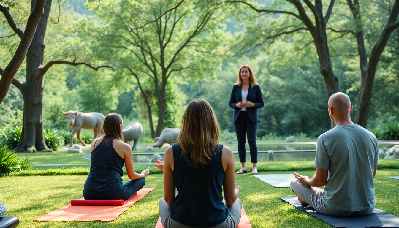 Enhancing emotional wellbeing through a serene outdoor mindfulness workshop.