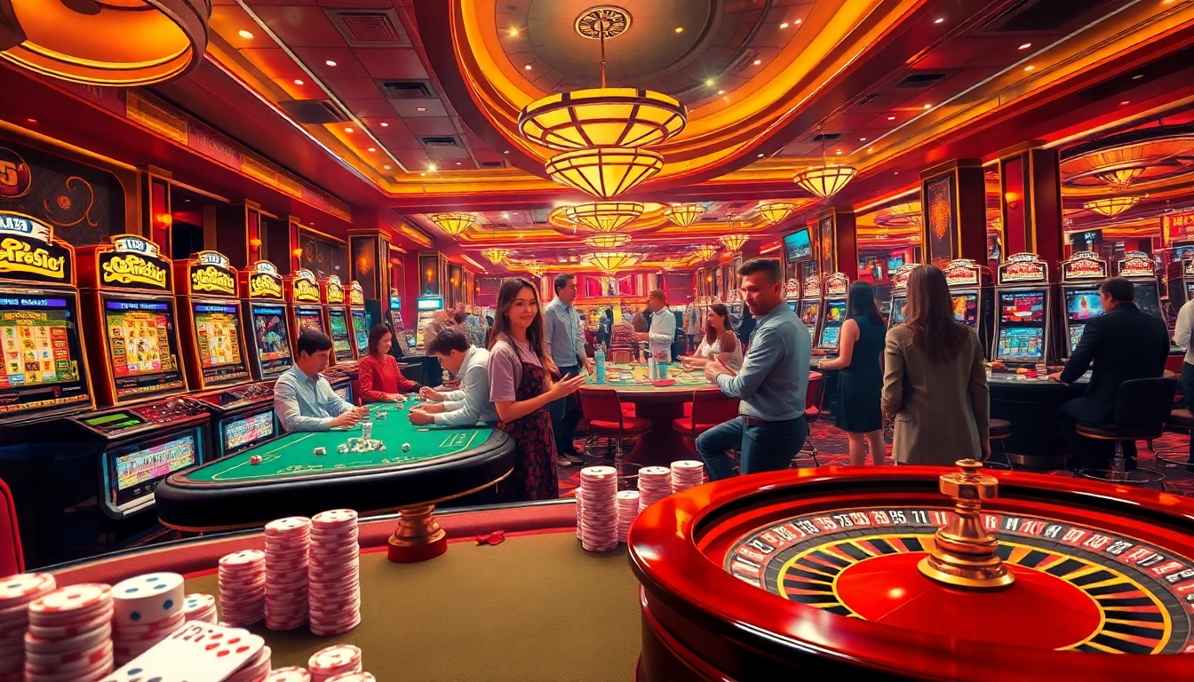 Experience the thrill of sc88 with players enjoying exciting casino games under warm lights.