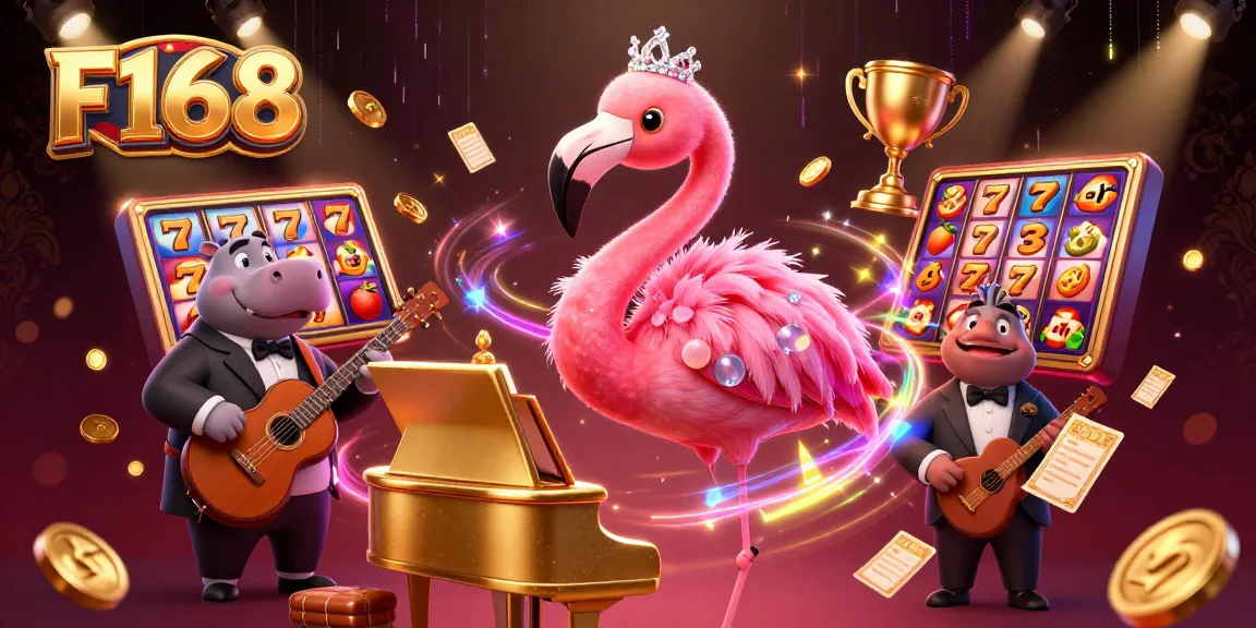Experience thrilling gaming with F168's vibrant casino atmosphere and engaging characters.