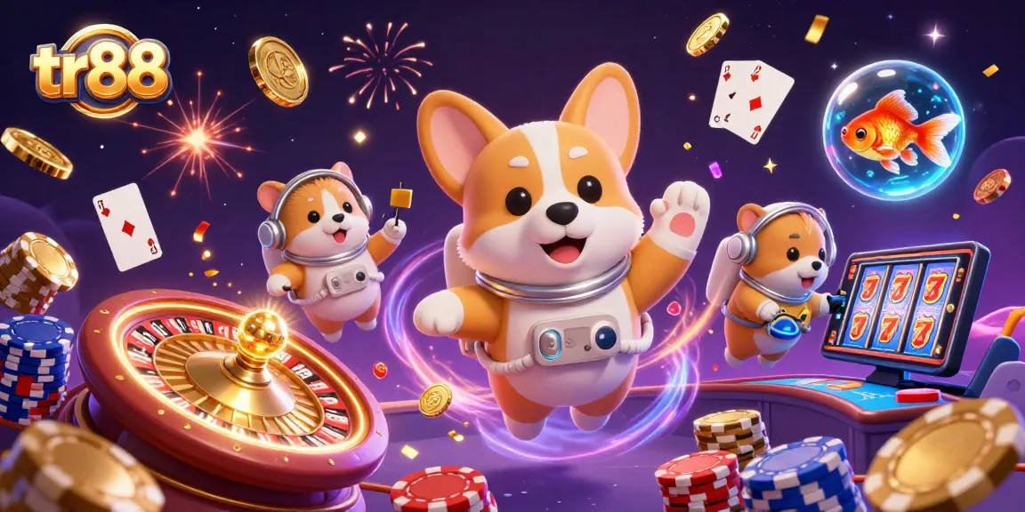 Experience thrilling gaming at tr88 with a vibrant 3D illustration showcasing an exciting casino scene.