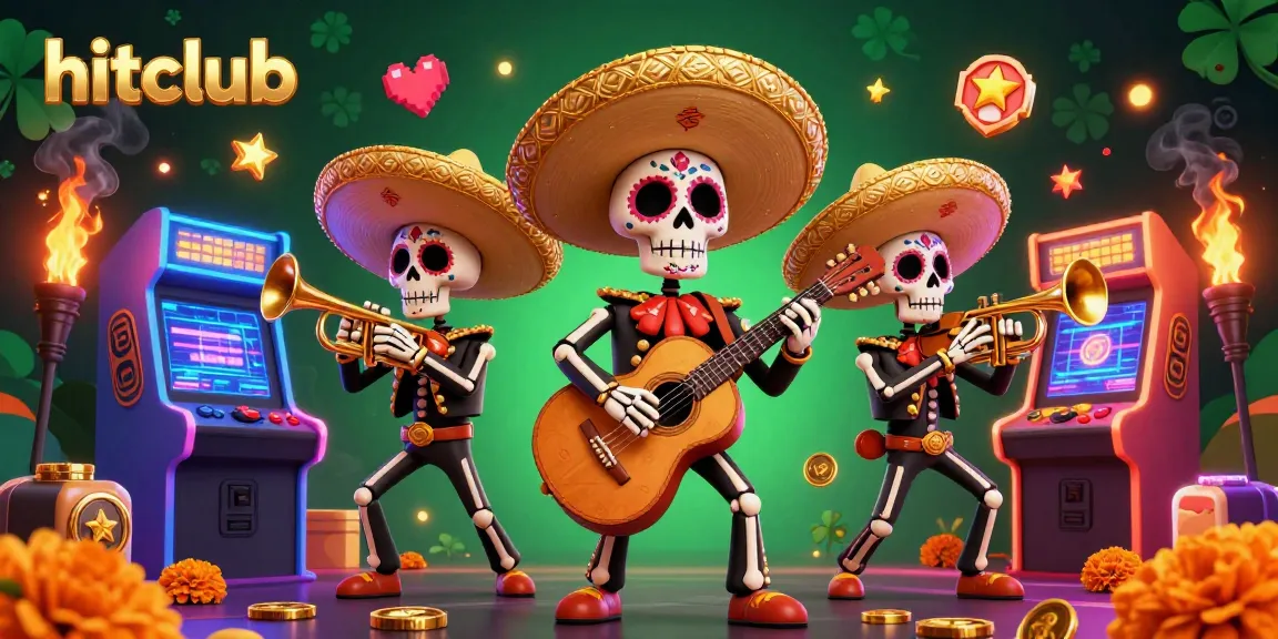 Interact with hitclub's vibrant casino games featuring a lively mariachi band amidst dynamic gaming elements.